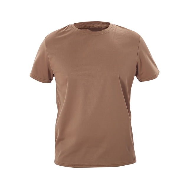 SROBPTY Haut d'Été pour Homme, Chemises à Manches Courtes pour Hommes, T-Shirt d'Été Respirant Ajusté Camouflage à Manches Courtes à Col Rond Brun, TTTG