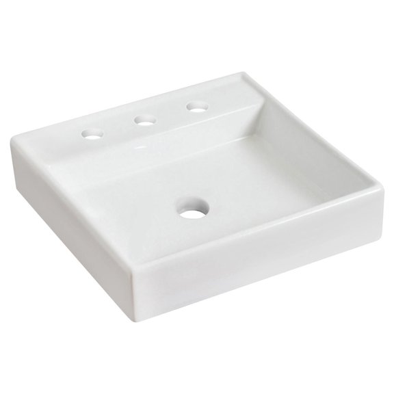 American Imaginations 17.5-in. W Vessel White AI-597