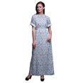 thumbnail image 1 of Bimba Robe Longue en Rayonne à Feuilles de Bleuet pour Femmes, Boho, Plage, Cocktail, Fête, Robe Fendue Maxi - Grande, 1 of 6