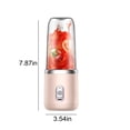 thumbnail image 4 of USB Rechargeable Hand Blender, Personal Smoothie Maker, Portable Fruit Juicer, 400ml Travel Blender Bottle, 6 Blade Ice Crushing, Powerful Motor for Shakes, 4 of 9