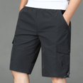 thumbnail image 3 of QATAINLAV Shorts Cargo pour Hommes Taille Extensible Shorts de Randonnée Pantalons Courts Légers Multi-Poches Golf Pêche Shorts de Travail Gris G Offres Éclair d'Aujourd'hui, 3 of 6