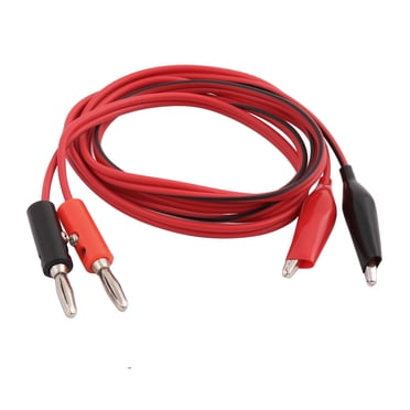 Unique Bargains Pair 3.3 ft Multimeter Test Leads Banana Connector to Alligator Clips Red Black