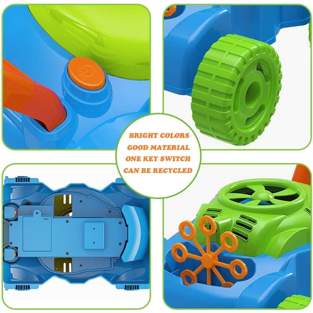 Ulikey Tondeuse à Bulles Automatique – 16 Trous, 6000 Bulles/min, Musique, Avec Liquide Et Outils – Cadeau Jardin Pour Enfants