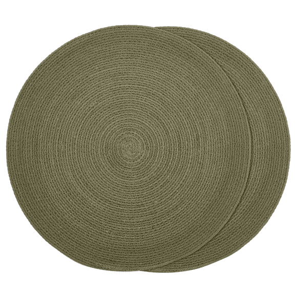 Bouclair Green Set of 2 Round Placemats