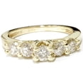 thumbnail image 1 of Yellow Gold 1ct Round Diamond Engagement Anniversary Ring 14k Trellis Band, 1 of 3