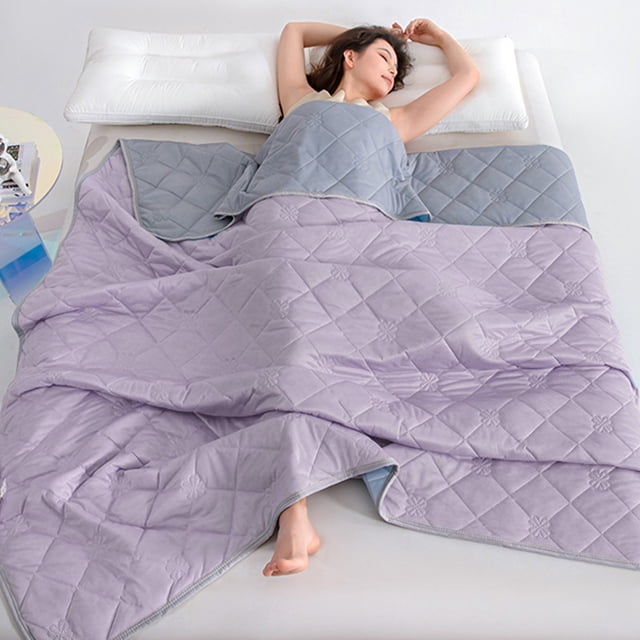 Meitianfacai Double Bedding Quilt - Blue And Purple Double Bedding Quilt Suitable For All Seasons Soft Cover Quilt 60 Inches By 79 Inches