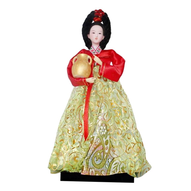 jifeng Poupée Hanbok Mignonne Statue Kabuki Jouet Unique Miniature Déco Korean Geisha Poupée E