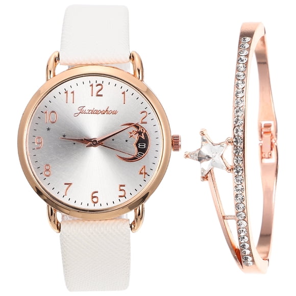 SHISUYAN 1 Set of Women Wrist Watch Star Moon Design Watch Exquisite Bracelet Women Festival Gifts