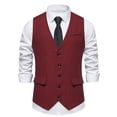 thumbnail image 1 of EGNMCR Débardeurs Homme Homme Mode Rétro avec Poches Gilet à Simple Boutonnage à Col en V Hauts Blouse, 1 of 9