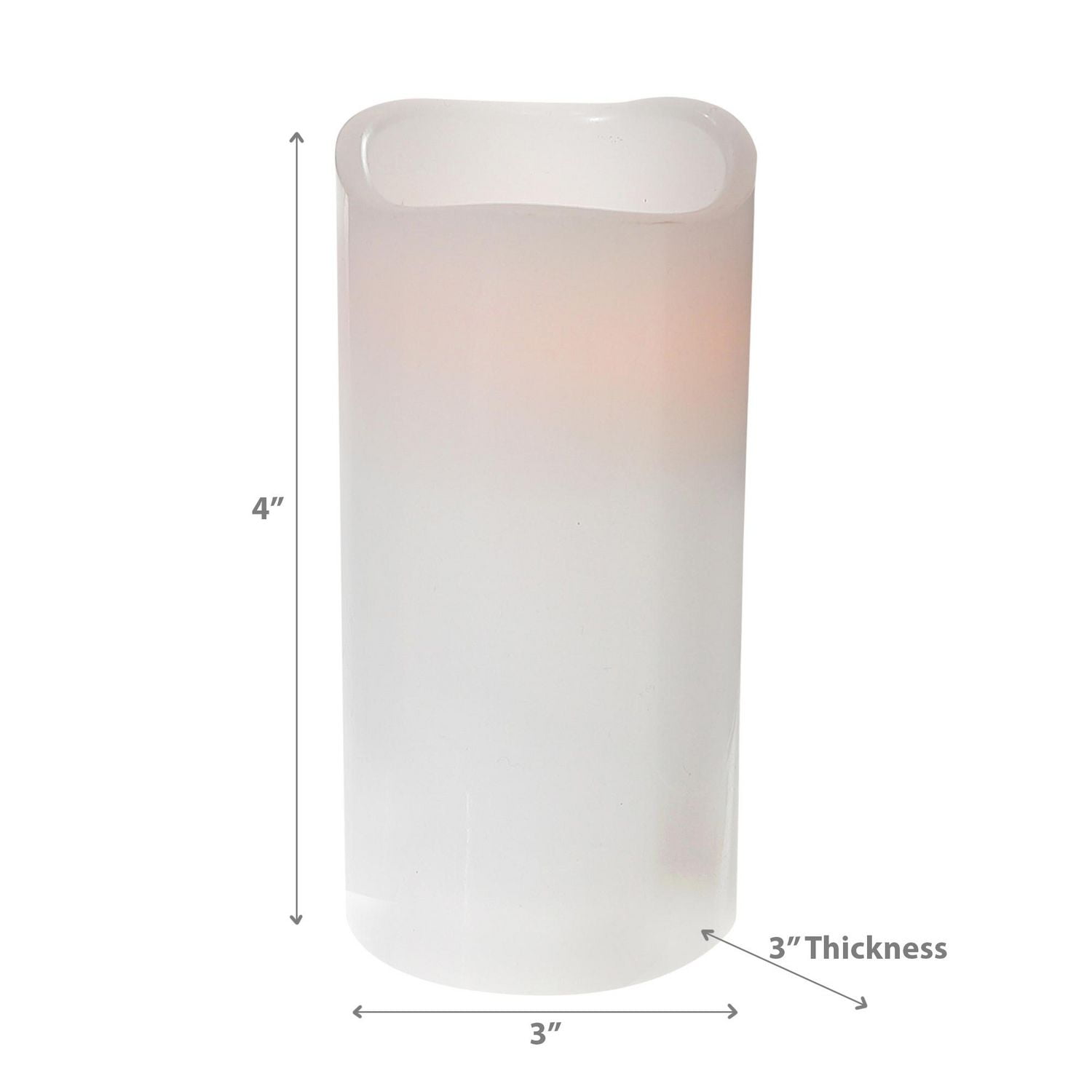 Bougie Blanche À L'Onde Led Avec Minuterie 3X4 "- Ensemble De 3