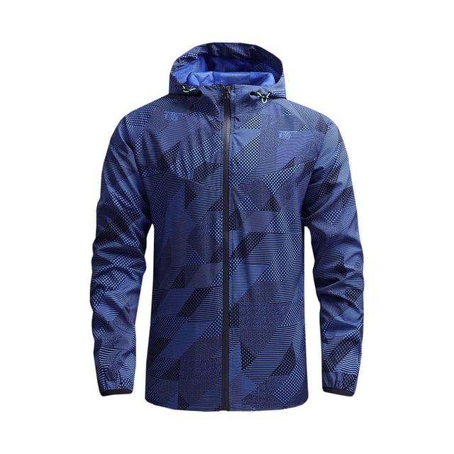 relayinert Wide Application Sports Jacket All Outdoor Activities Windproof Motorcycle Coat Jacket With Hood Blue M