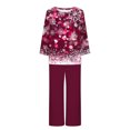 thumbnail image 4 of Pisexur Pyjama de Noël pour Femmes Ensemble Deux Pièces Tendance des Fêtes Imprimé Flocon de Neige Pyjamas de Noël Décontractés Manches Longues Col Rond Hauts Pantalons de Pyjama Tenue de Nuit, 4 of 5