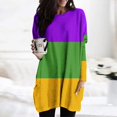 thumbnail image 2 of Timegard Hauts pour Femmes Col Rond Manches Longues T-Shirt Confortable à Blocs de Couleur Décontracté Ample avec Poches, 2 of 6