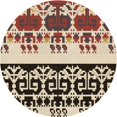 thumbnail image 1 of Ahgly Company Machine Washable Indoor Round Transitional Vermilion Red Area Rugs, 4' Round, 1 of 7