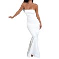 thumbnail image 4 of Faithtur Robe Sans Manches Épaules Dénudées pour Femmes Été Élégante Robe Moulante de Cocktail Mode Urbaine de Plage, 4 of 6
