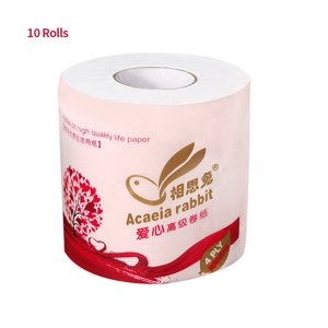 10 Rolls Toilet Paper 4 Ply Wood Pulp Wood Pulp Roll Paper Towel Tissues Home Toilet Roll Napkins