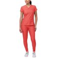 thumbnail image 1 of Adar Women's Sweetheart V-Neck Scrub Set, Heather Apple, XL, 1 of 7