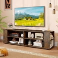 thumbnail image 4 of Costway Meuble Télé en Bois de 59 Pouces Console de Rangement Centre Multimédia de Divertissement avec Tablette Noyer, 4 of 10