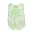 thumbnail image 2 of CBFFDC Puppy Skirt Breathable Mesh Dog Dress Striped Print Buttons Decor Ruffled Hem Contrast Color Patchwork Puppy Summer Skirt, 2 of 6