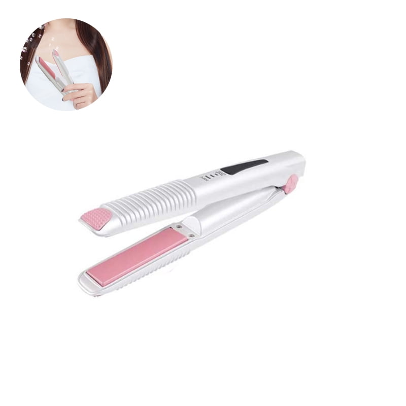 mini straightener for short hair, small straightener fits in the handbag, beard straightener dual power supply with a velvet pouch for on the go.