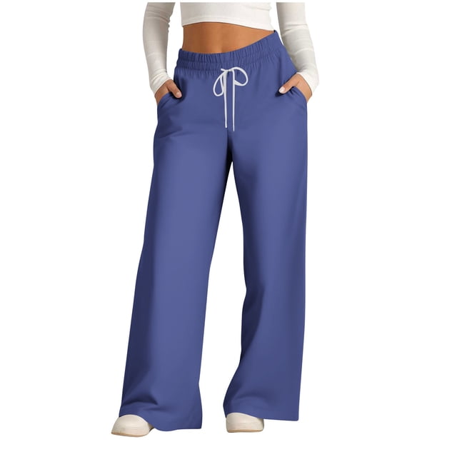 Simua Pantalon Grand Femme Taille Haute Mode Décontracté Pantalon Palazzo