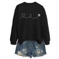 thumbnail image 1 of Chandails à Capuchon pour Femmes Chandail à Capuchon Femme Manches Longues Col Rond Chandail en Molleton Décontracté Imprimé Chandail-Over Haut Tenue Quotidienne T-Shirt Blouse Automne Hiver Vêtements Décontractés Veste, 1 of 2