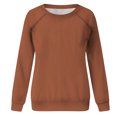 thumbnail image 4 of Yuyuzo 2025 Automne Chandail Sportif Uni pour Femme Décontracté Ample à Col Rond Raglan à Manches Longues Tunique à Enfiler Hauts Orange, 4 of 7