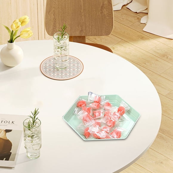 pstuiky Hexagonal Plates Wheat Straw Material, Dishwasher & Microwave Safe, Reusable & Unbreakable 6.69X6.69 Inches, 1-Pack Lightweight Dinnerware for Everyday Meals, Snacks, Desserts