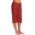 thumbnail image 1 of Timegard Plus Size Cotton Linen Drawstring Capri Pants for Women, 4X-Large, 1 of 6
