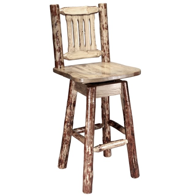 Montana Woodworks Barstool with Back and Swivel
