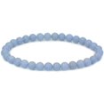 thumbnail image 1 of Bracelet Extensible Unisexe en Perles Rondes 6 mm en Pierre Précieuse d'Angélite Mate Naturelle 7 Pouces, 1 of 4