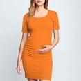 thumbnail image 1 of Ovzne Robes d'Été pour Femmes 2025 Robe d'Été Femme à la Mode Imprimée Plissée Jupe de Maternité à Manches Courtes Col Rond Robe Mi-Mollet Robe de Vacances à Manches Courtes Imprimée Liquidation, 1 of 7