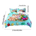 thumbnail image 3 of F Three Pieces Bedding Set With Cartoon Rabbit And Egg Graphics Includes Duvet Cover And Two Pillowcases For Soft Fabric Home Decor Accents, 3 of 6
