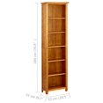 thumbnail image 4 of vidaXL 6-Tier Bookcase 52x22x180 cm Solid Oak Wood, 4 of 4