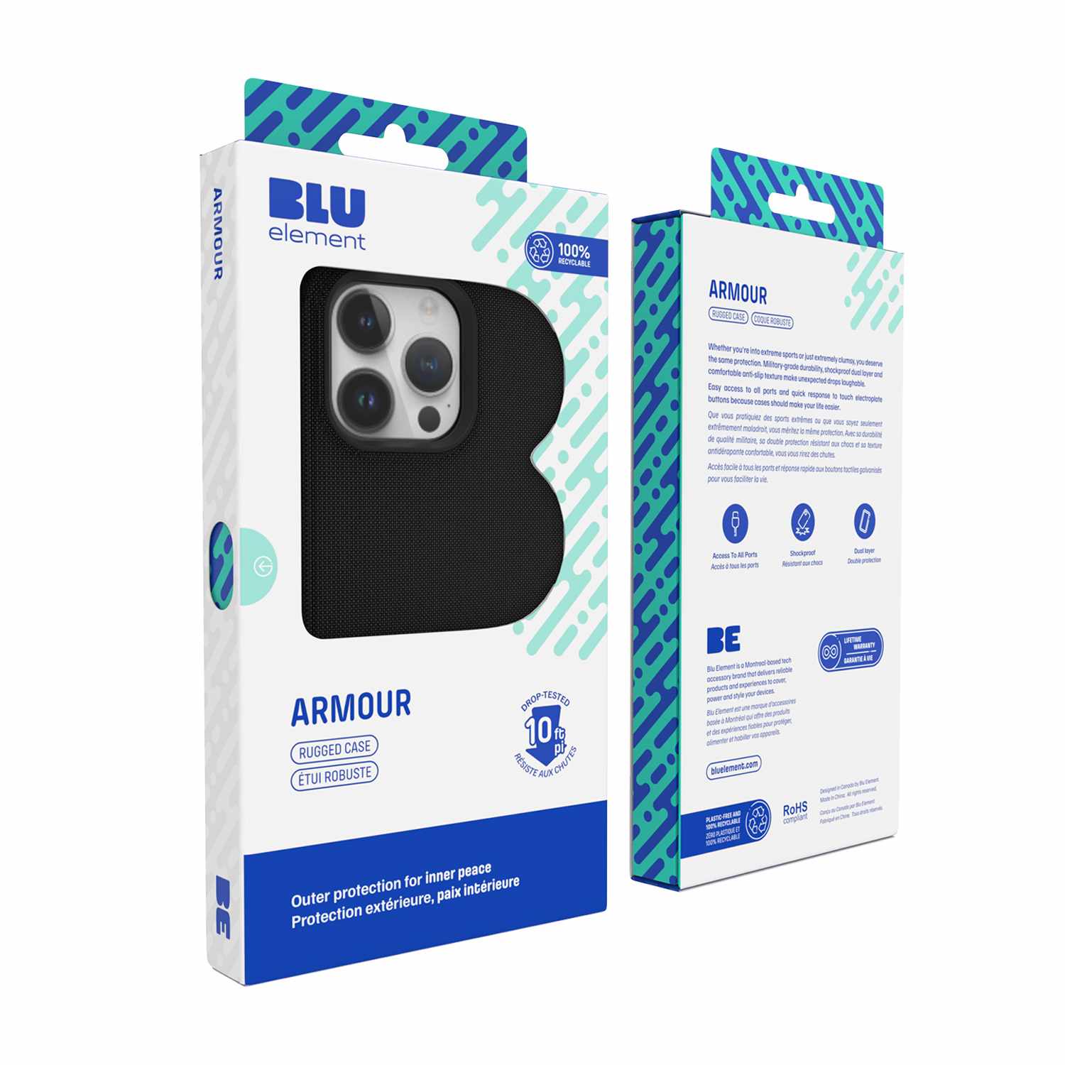 Blu Element Étui Robuste Armour Noir pour iPhone 16e