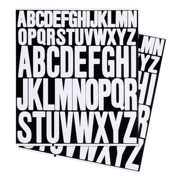 Uxcell Letter Stickers 1 inch 2 inch, 12 Sheets Self Adhesive Alphabet Sticker Vinyl Letter Decals, White