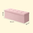 thumbnail image 3 of SONGMICS Storage Ottoman Bench, Foldable Ottoman Foot Rest, 38 x 110 x 38 cm, Foot Bench, Storage Chest, Load up to 660 lb, 3 of 9