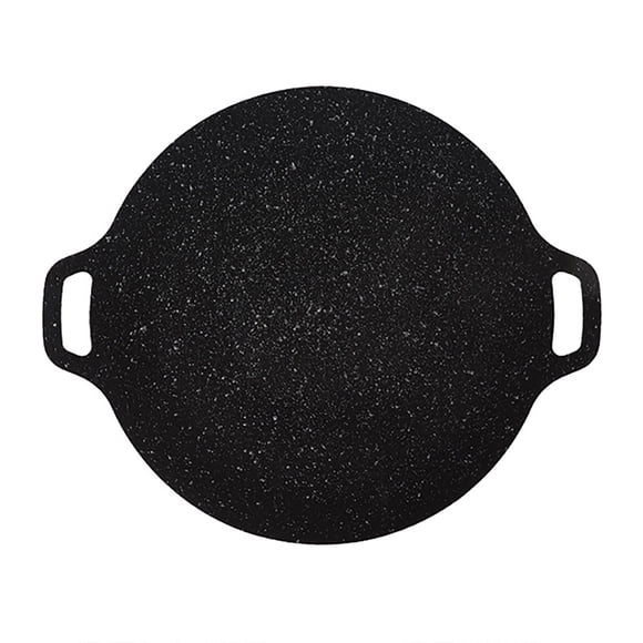 Grill Pan Multifunctional Non Stick Korean Barbecue Pan Baking Pan Portable Griddle with Double Handle for Home Kitchen Camping Travel 1pc