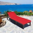 thumbnail image 4 of Gymax 2PCS Adjustable Patio Rattan Chaise Lounge Chair Recliner Outdoor w/ Red Cushion, 4 of 10
