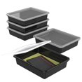 thumbnail image 1 of Storex Plateau de Rangement Plat avec Couvercle, Format Lettre, 10 x 13 x 3 Pouces, Noir, Lot de 5, 1 of 1