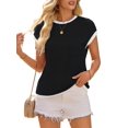 thumbnail image 3 of T-shirts à Manches Courtes pour Femmes Noir P, 3 of 7