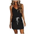 thumbnail image 2 of drppepioner Robe d'Été Femme Décontractée Mode d'Été Taille Poche Camis Sans Manches Robe à Col en V, 2 of 5
