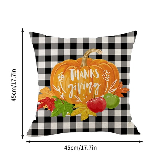 Amzcrzy Home Decor, Bedding, Pillow and Case, Blanket, House Warming Gifts New Home, Thanksgiving Linen Pillowcase With Plaid Printed Car Sofa Pillowcase, Bedside Backrest Pillowcase the Pillowcase