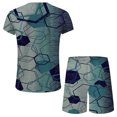 thumbnail image 3 of Pantalons Courts pour Hommes T-Shirt Col Rond Décontracté Imprimé 3D Blouse à Manches Courtes et Ensemble de Pantalons, 3 of 5