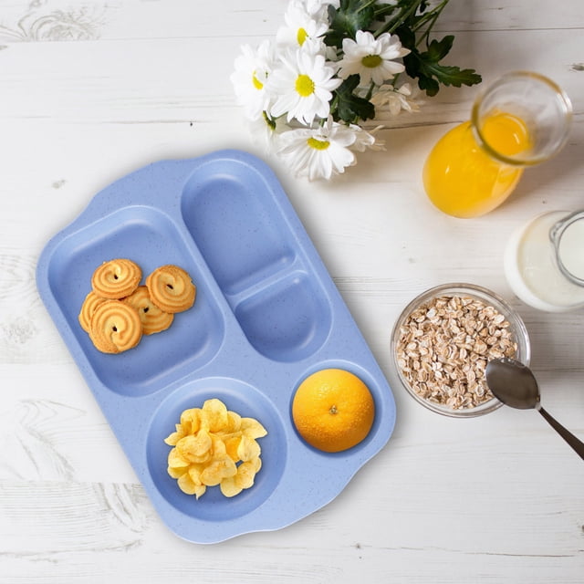 Avdolw 5-Section Wheat Straw Meal Plates,Thickened, Eco-Friendly Lunch Trays for Balanced Diet,Durable & Easy Clean Partition Tableware