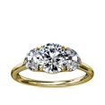 thumbnail image 1 of 1.00 Carat Excellent Round Cut Real Diamond New Design Three Stone Ring for Wedding Solid 18K Yellow Gold Size 11, 1 of 8