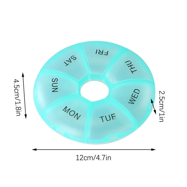 Renjiang 7-Sided Portable Pill Box Medicine Planner Small Case (Seven Day Weekly Container) Medication, Vitamin Holder Boxes Organizer Pillbox Dispenser Organizer, Sorter and Reminder Containers