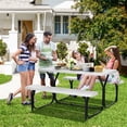 thumbnail image 2 of Gymax Picnic Table Camping Picnic Bench Set Backyard Garden Patio Dining Party White, 2 of 10