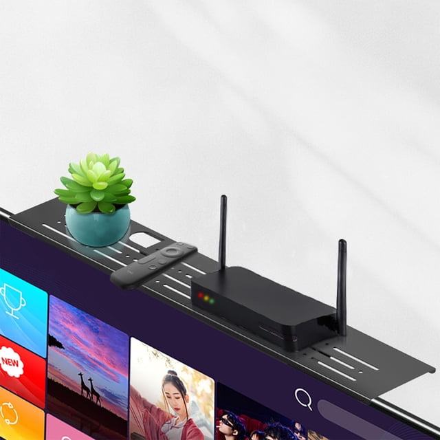 Wzzjkit TV Top Shelf Steel Floating TV Stand Monitor Shelf Media Boxes Game Console Router And Remote Control DVD Storage Shelves