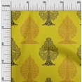 thumbnail image 1 of oneOone Cotton Silk Medium Yellow Fabric Floral & Flying Swan Block Sewing Craft Projects Fabric Prints By Yard 42 Inch Wide, 1 of 1